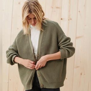 JK Cotton Cocoon Cardigan Small Green